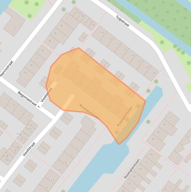 Kaart van postcodegebied 2841AP.