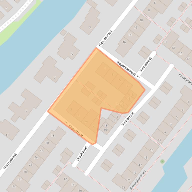 Kaart van postcodegebied 2841AS.