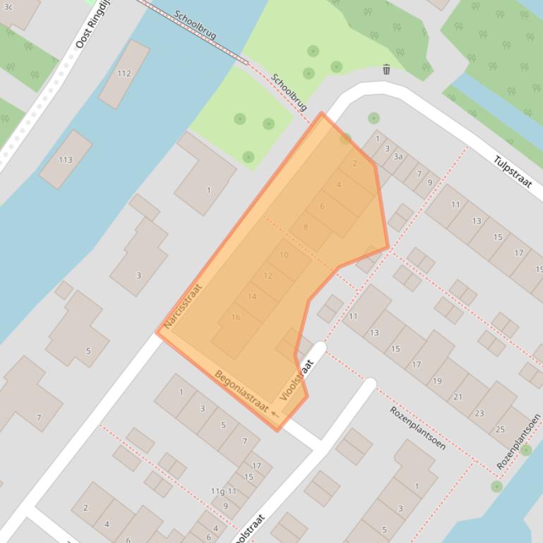 Kaart van postcodegebied 2841AV.