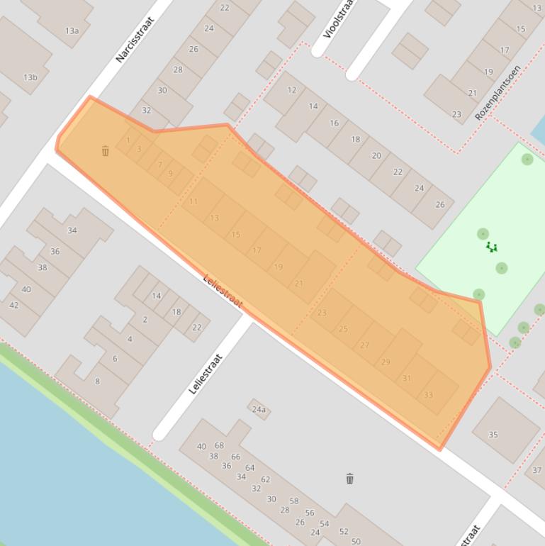 Kaart van postcodegebied 2841AX.