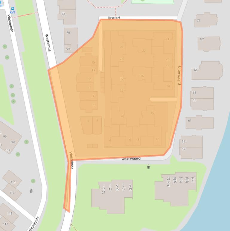 Kaart van postcodegebied 2841BD.