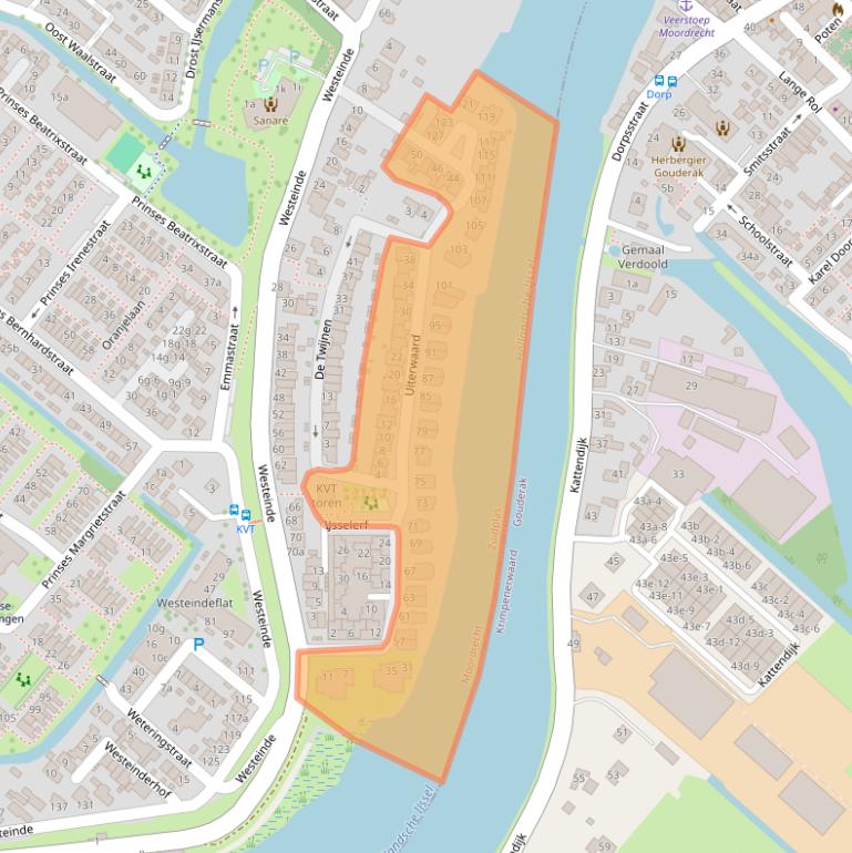 Kaart van postcodegebied 2841BL.