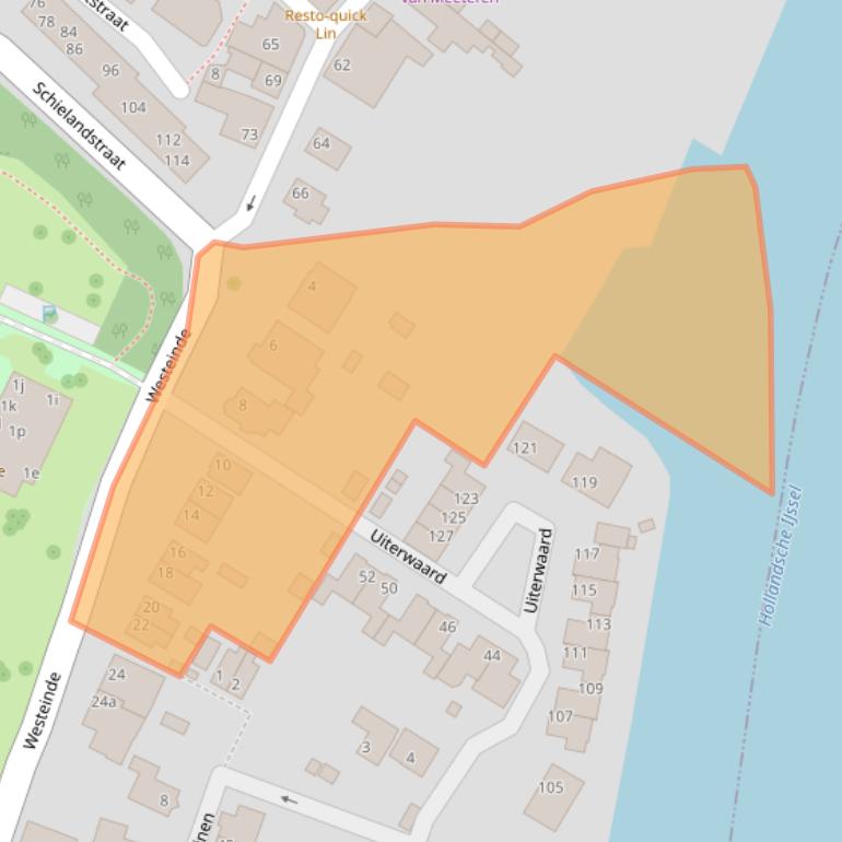 Kaart van postcodegebied 2841BV.