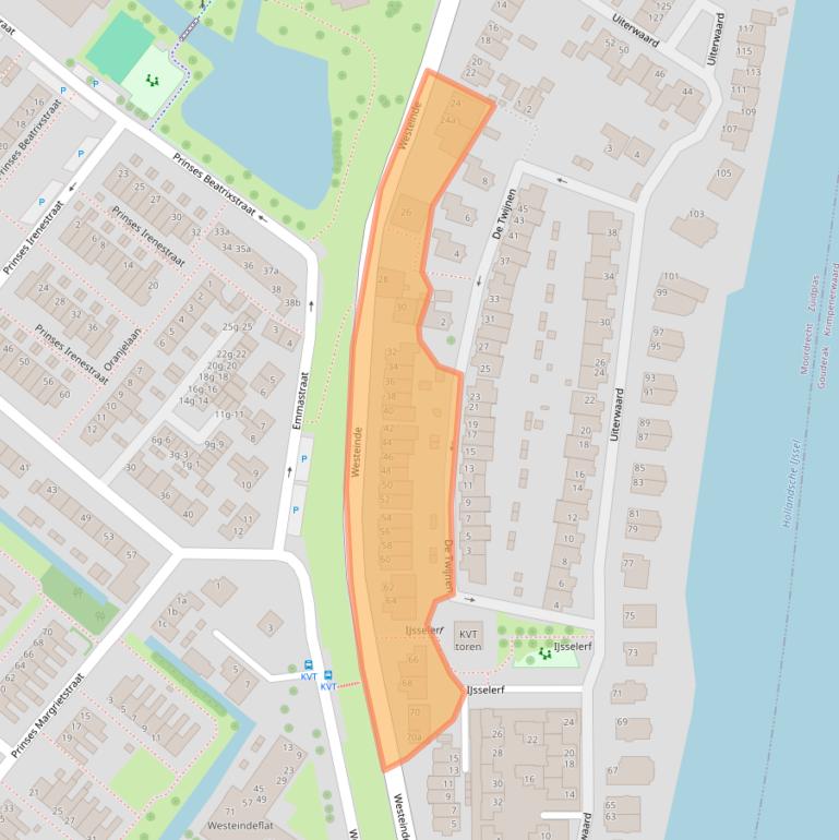 Kaart van postcodegebied 2841BW.