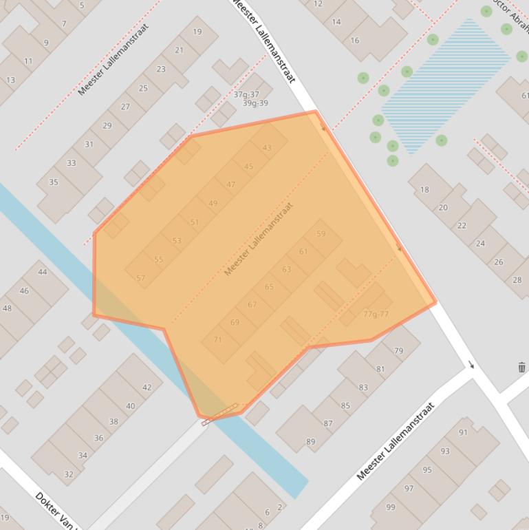 Kaart van postcodegebied 2841CB.