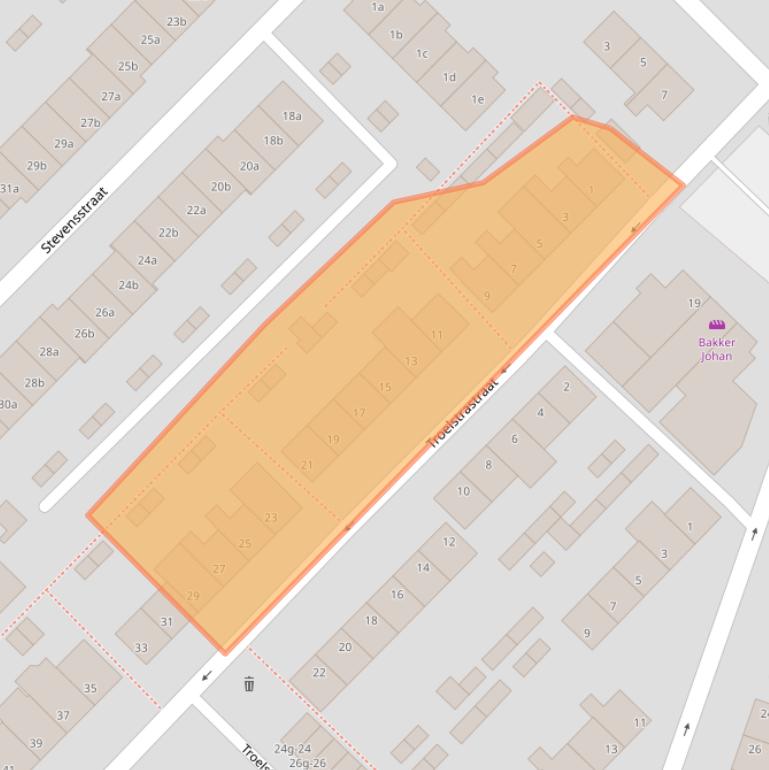 Kaart van postcodegebied 2841CL.