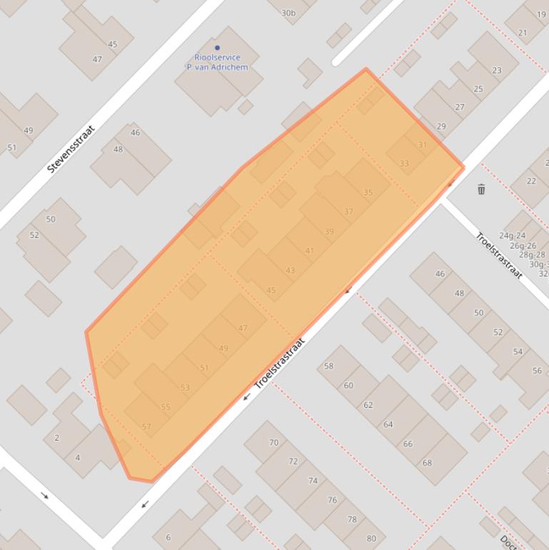 Kaart van postcodegebied 2841CM.