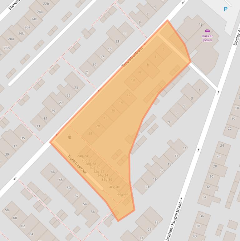 Kaart van postcodegebied 2841CN.