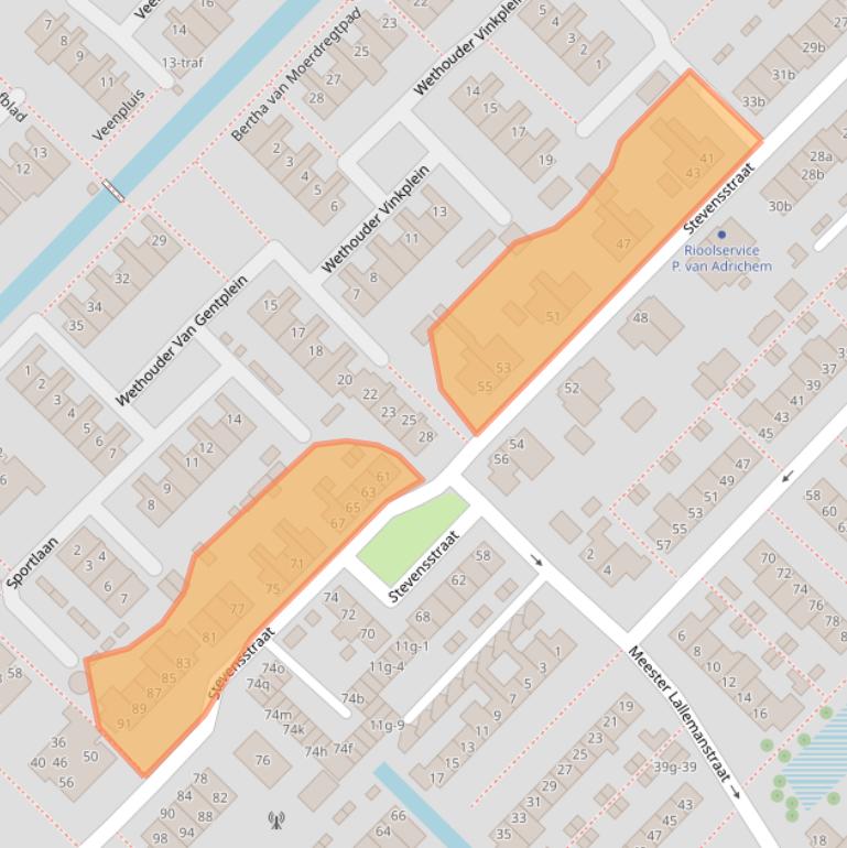 Kaart van postcodegebied 2841CS.