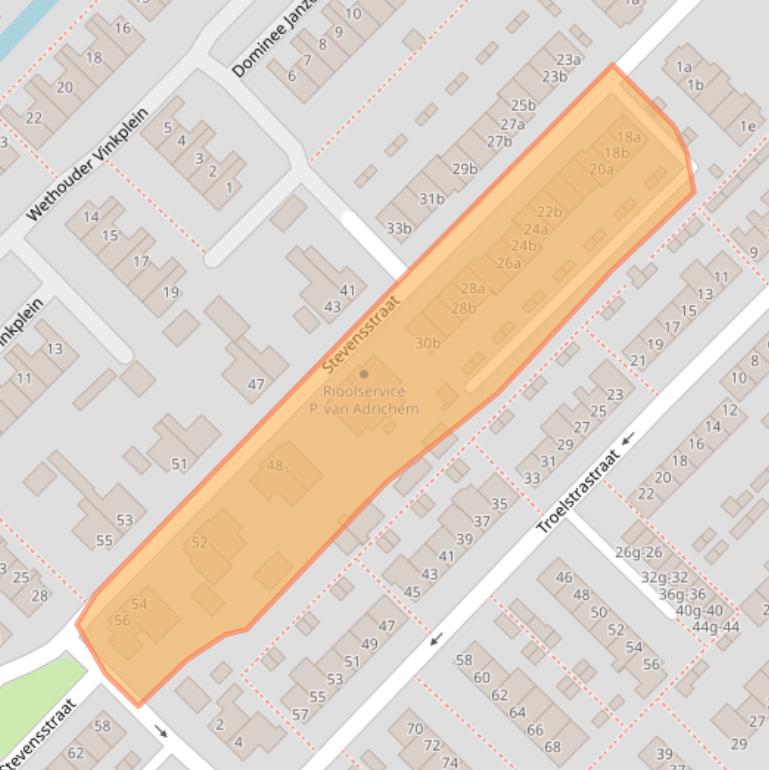 Kaart van postcodegebied 2841CV.