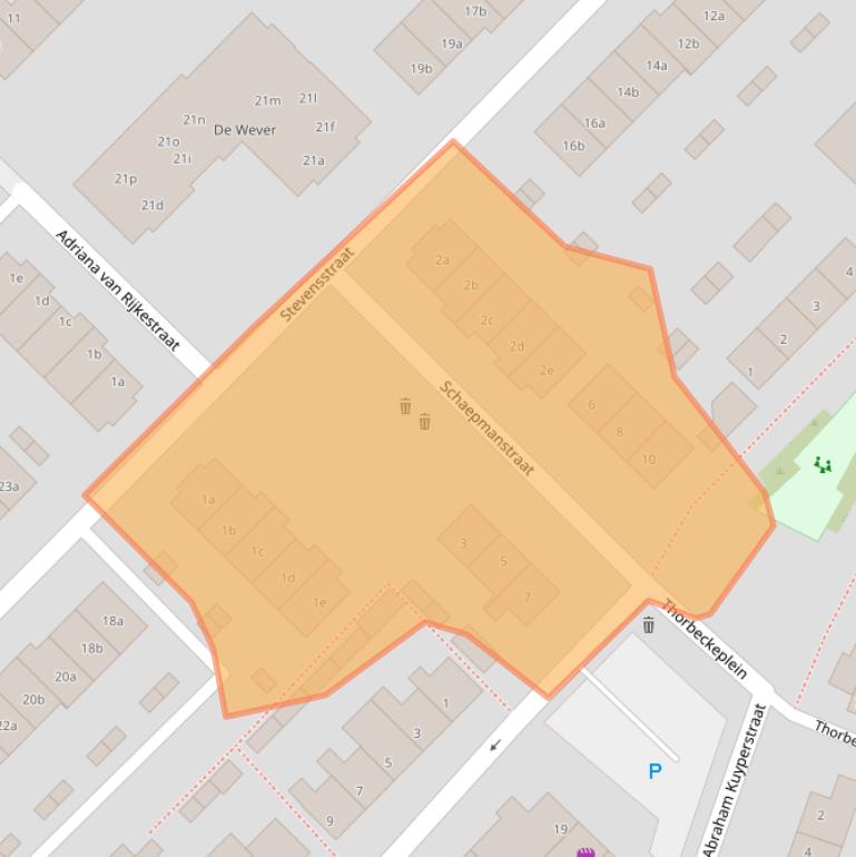 Kaart van postcodegebied 2841CX.