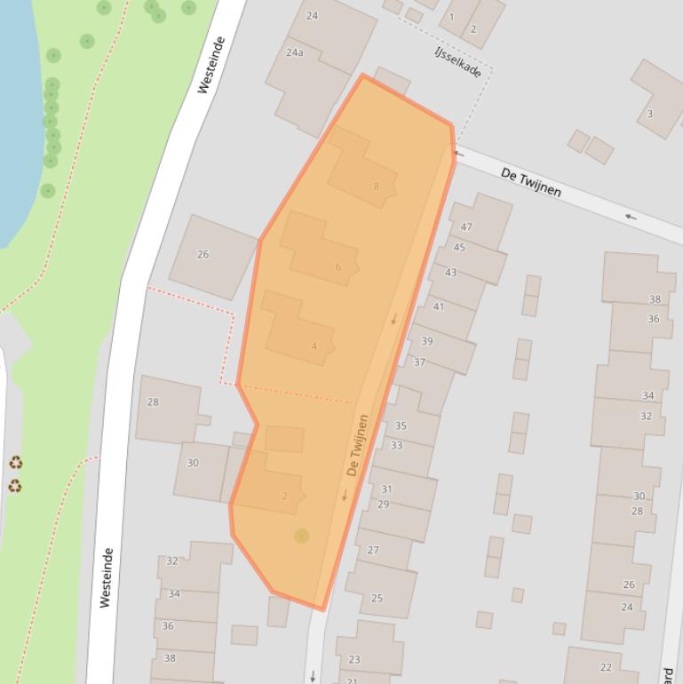 Kaart van postcodegebied 2841DH.