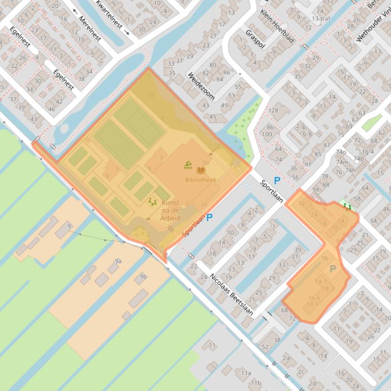 Kaart van postcodegebied 2841EB.