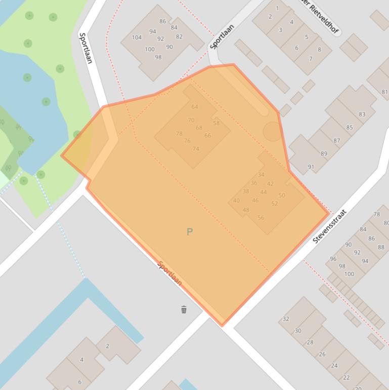 Kaart van postcodegebied 2841EC.