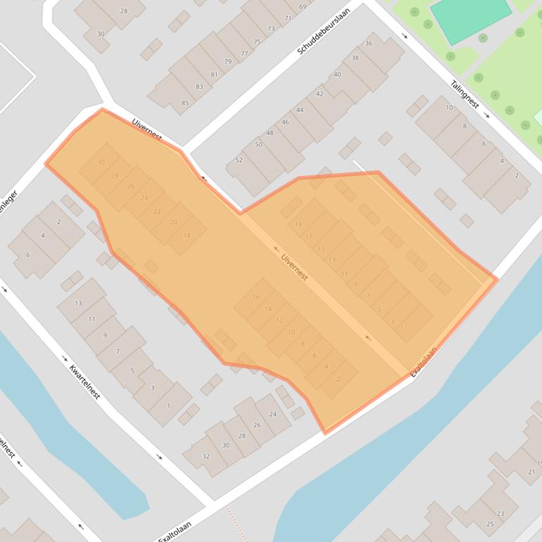 Kaart van postcodegebied 2841KW.