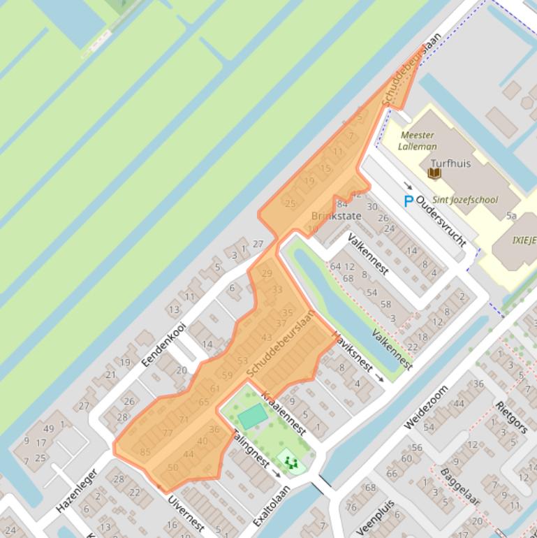 Kaart van postcodegebied 2841KZ.