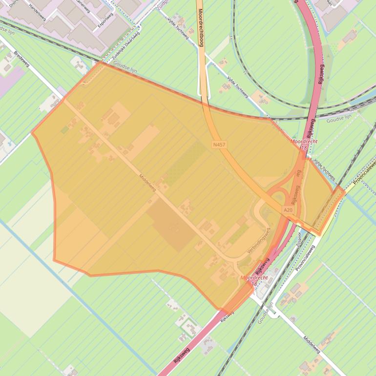 Kaart van postcodegebied 2841LA.