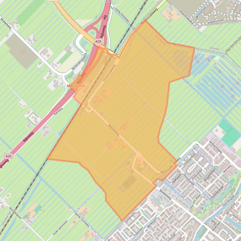 Kaart van postcodegebied 2841LB.