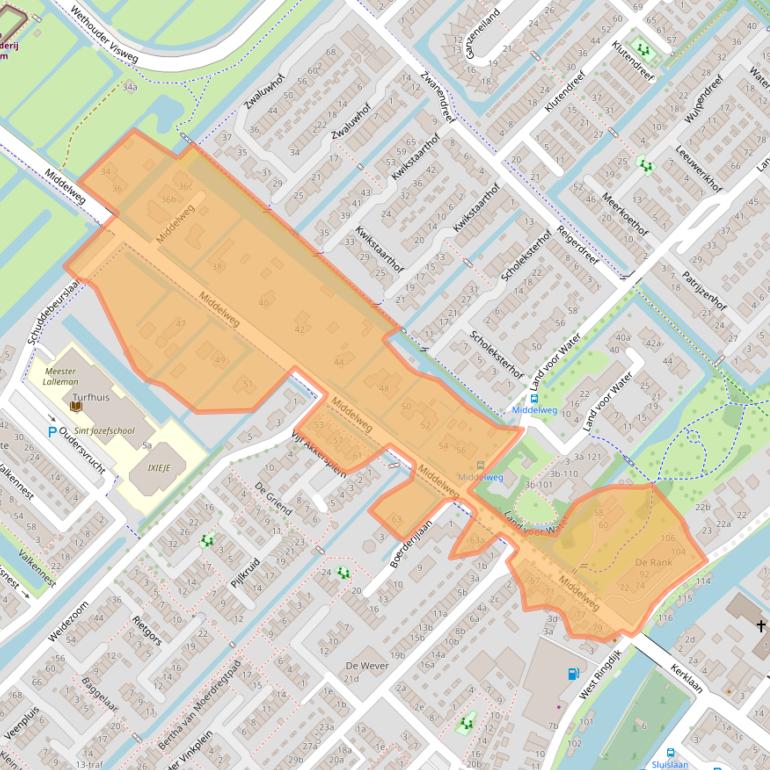 Kaart van postcodegebied 2841LC.