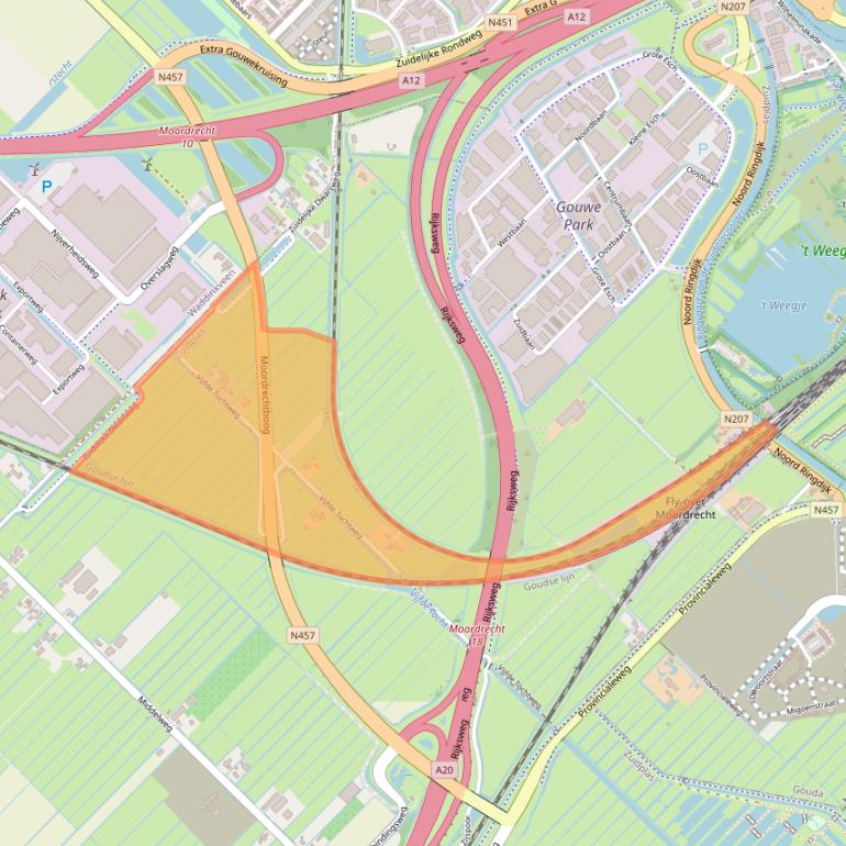 Kaart van postcodegebied 2841LL.