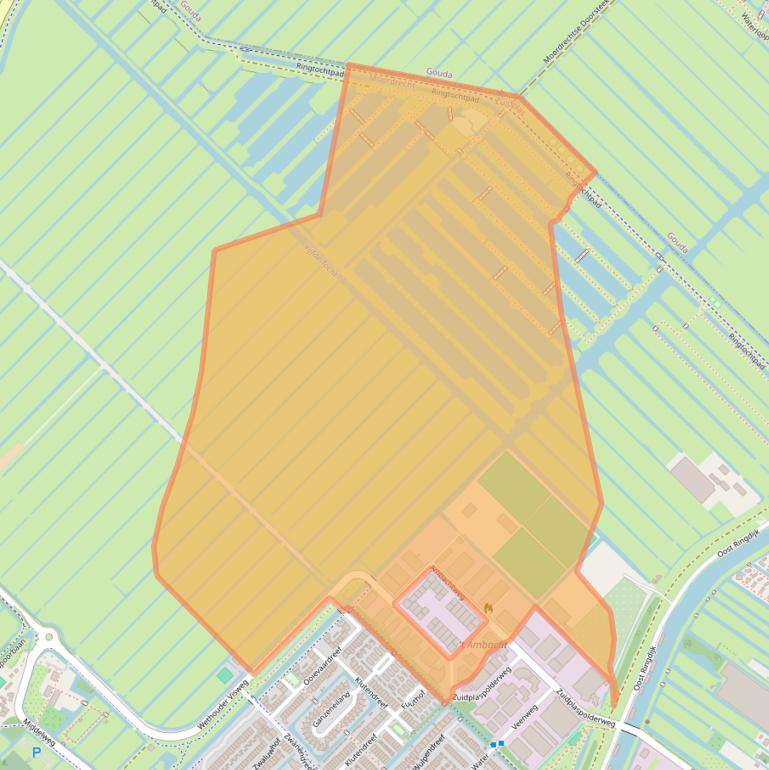 Kaart van postcodegebied 2841LZ.