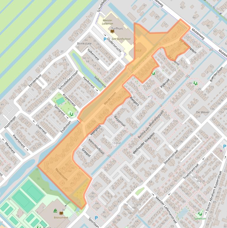 Kaart van postcodegebied 2841SP.