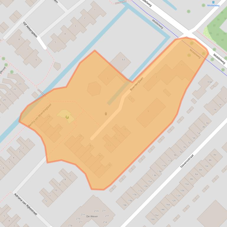 Kaart van postcodegebied 2841SZ.