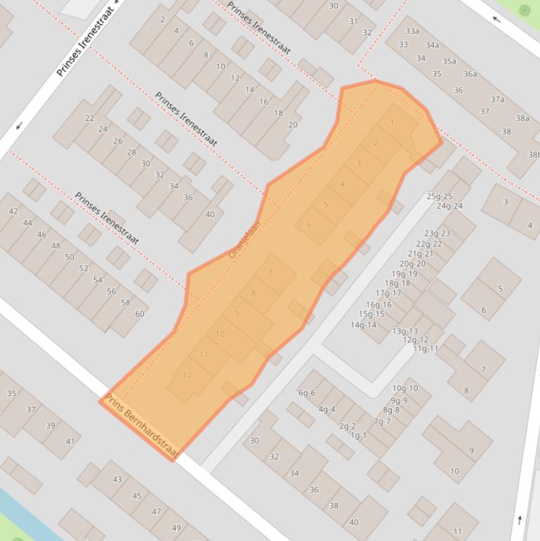 Kaart van postcodegebied 2841TD.