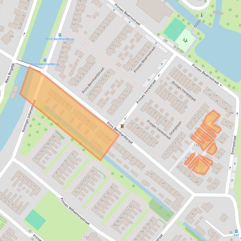 Kaart van postcodegebied 2841TE.