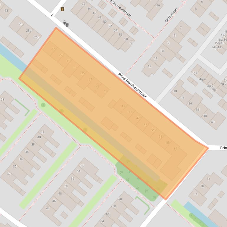 Kaart van postcodegebied 2841TG.