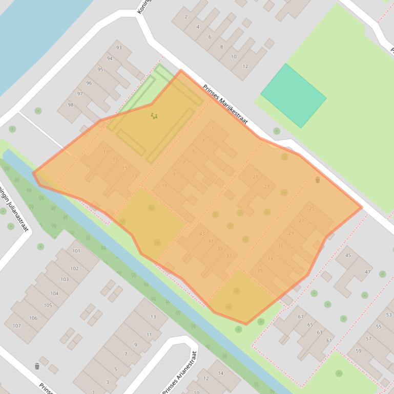Kaart van postcodegebied 2841TR.