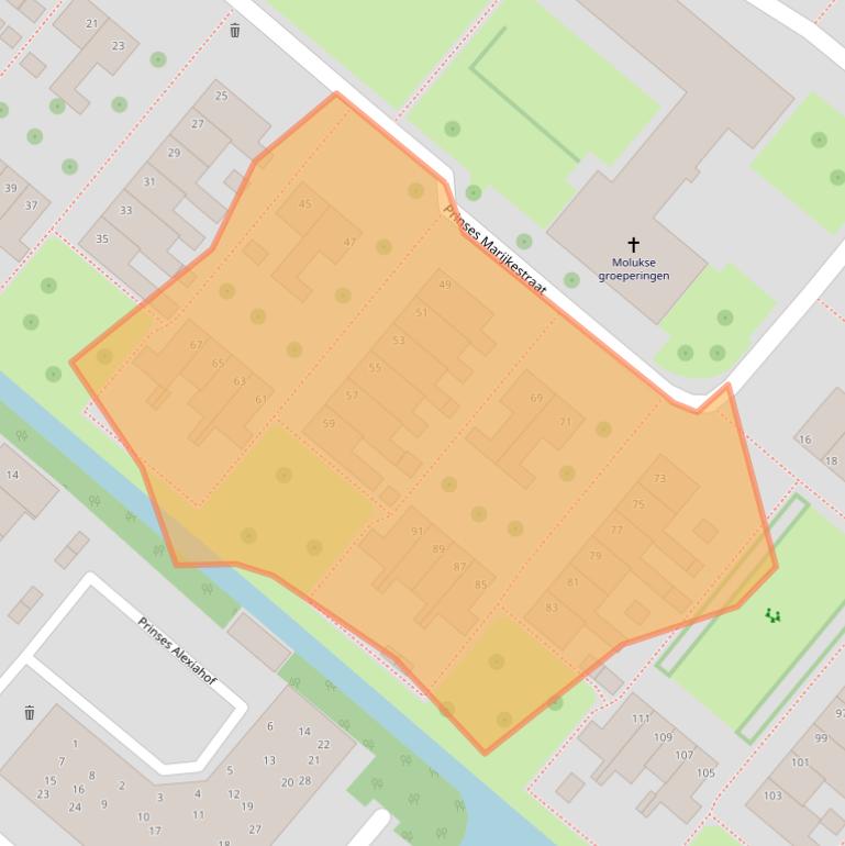 Kaart van postcodegebied 2841TS.