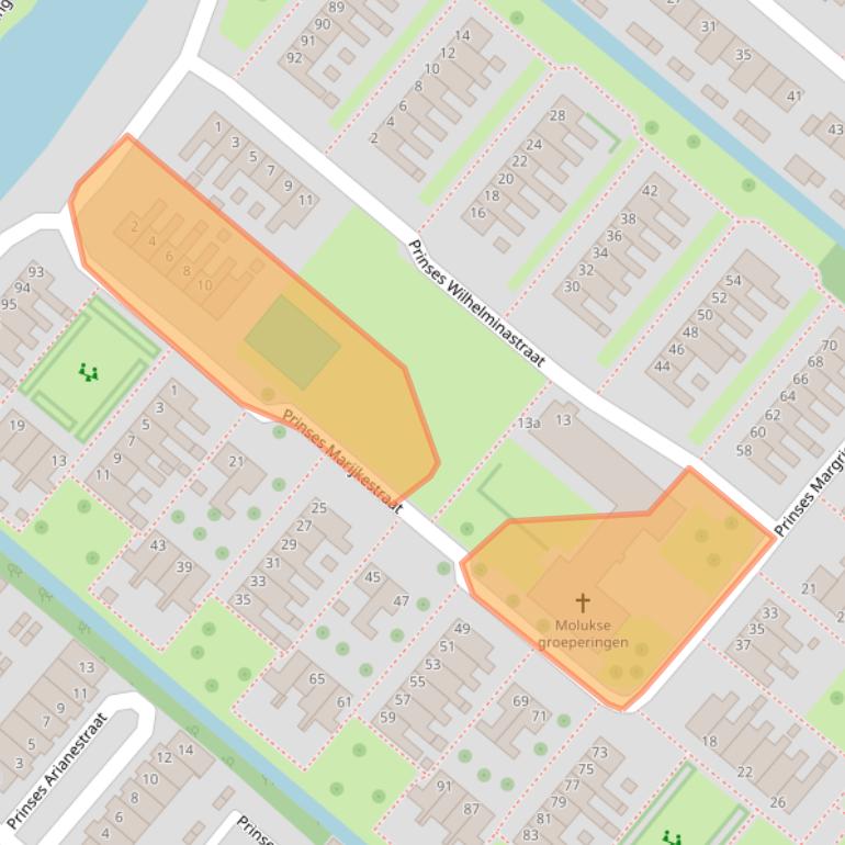 Kaart van postcodegebied 2841TV.