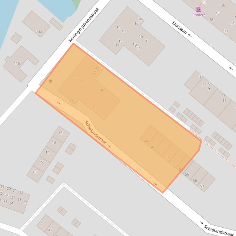 Kaart van postcodegebied 2841VB.