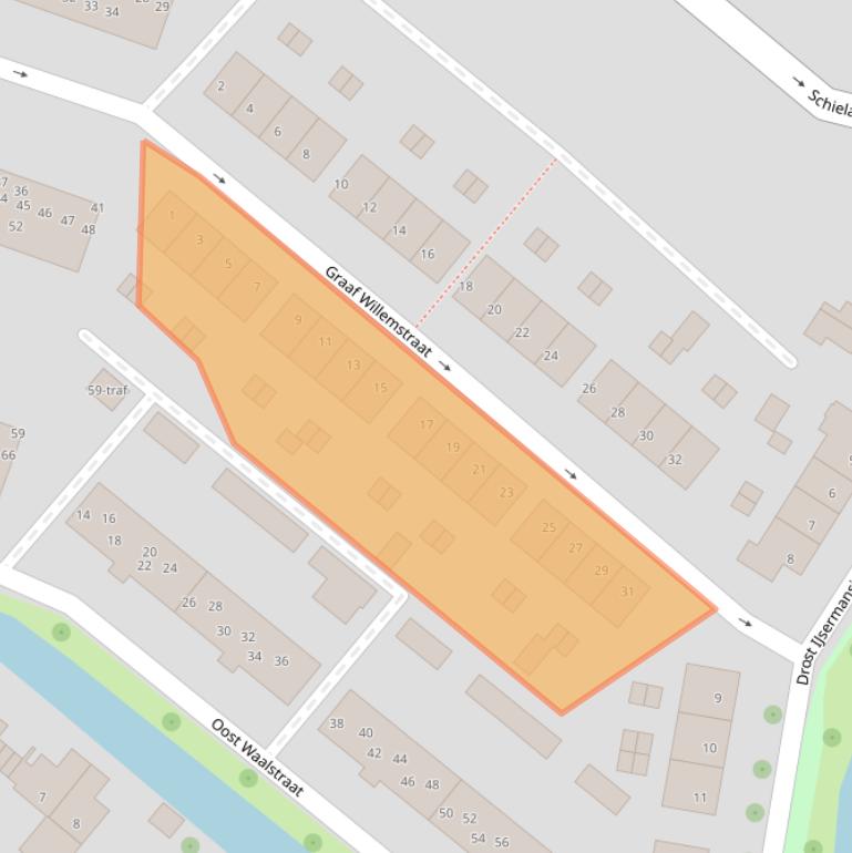 Kaart van postcodegebied 2841VE.