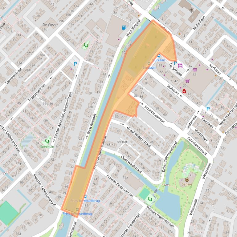 Kaart van postcodegebied 2841VL.
