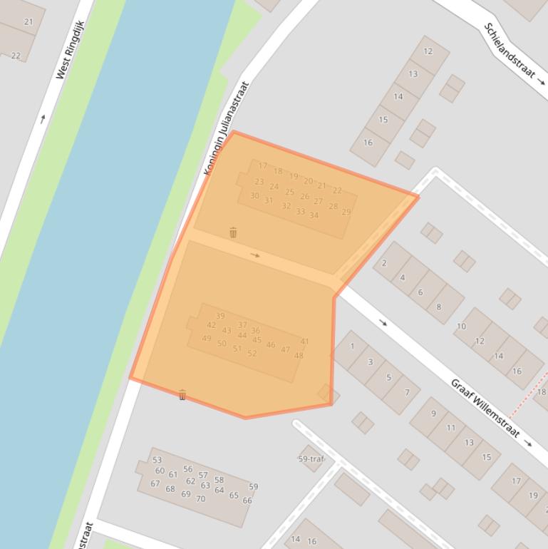 Kaart van postcodegebied 2841VM.