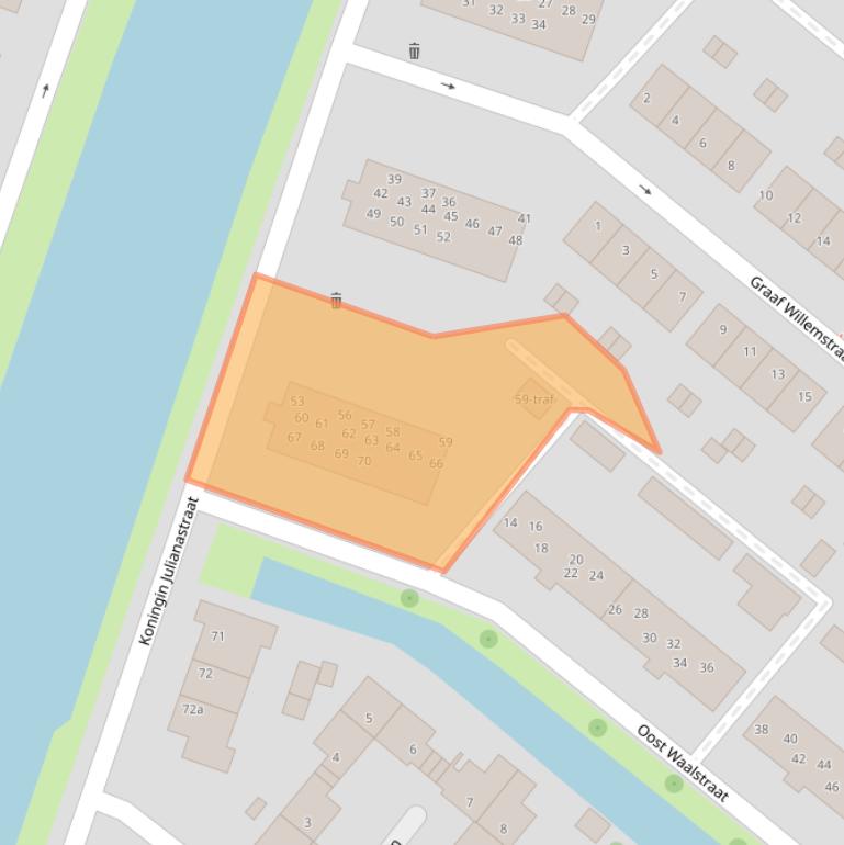 Kaart van postcodegebied 2841VN.