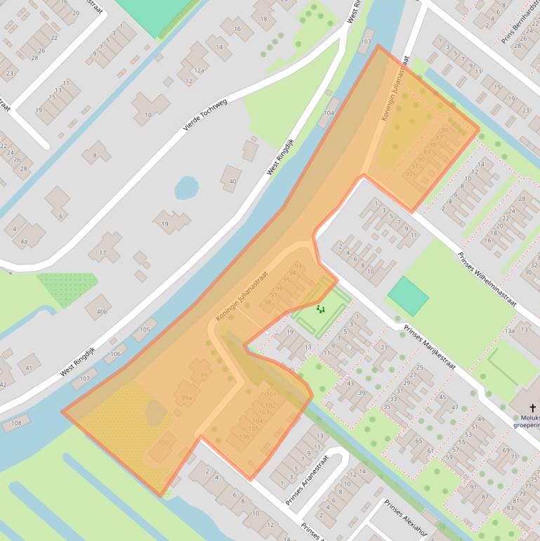 Kaart van postcodegebied 2841VR.