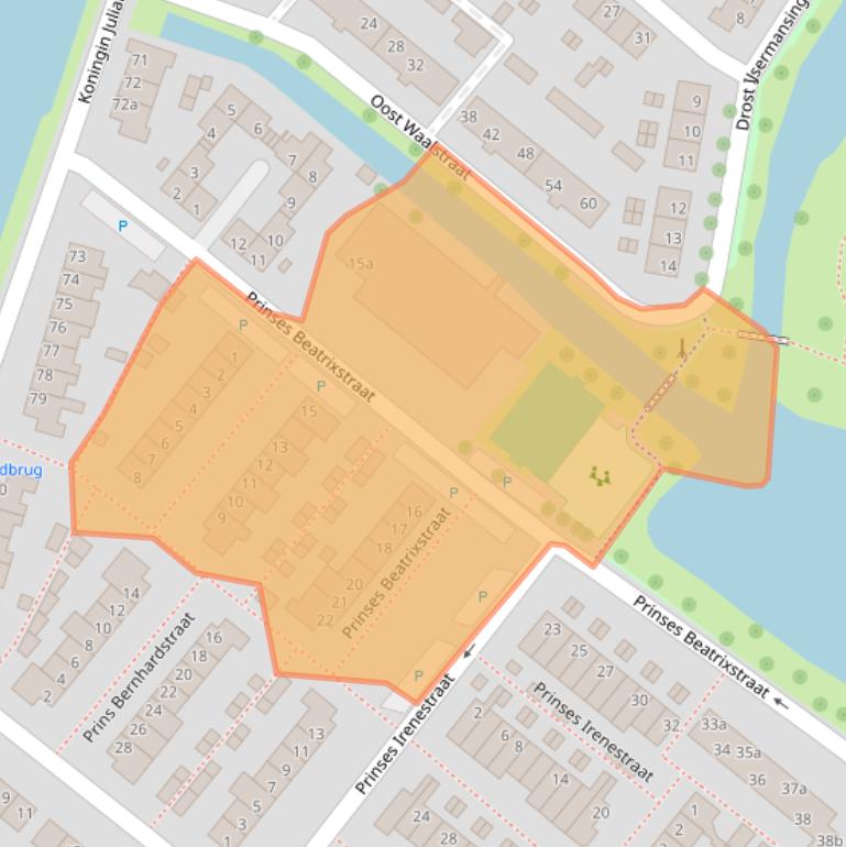 Kaart van postcodegebied 2841VS.