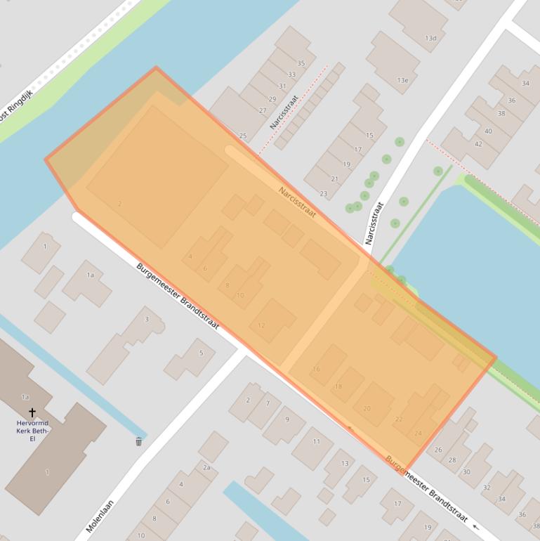 Kaart van postcodegebied 2841XC.