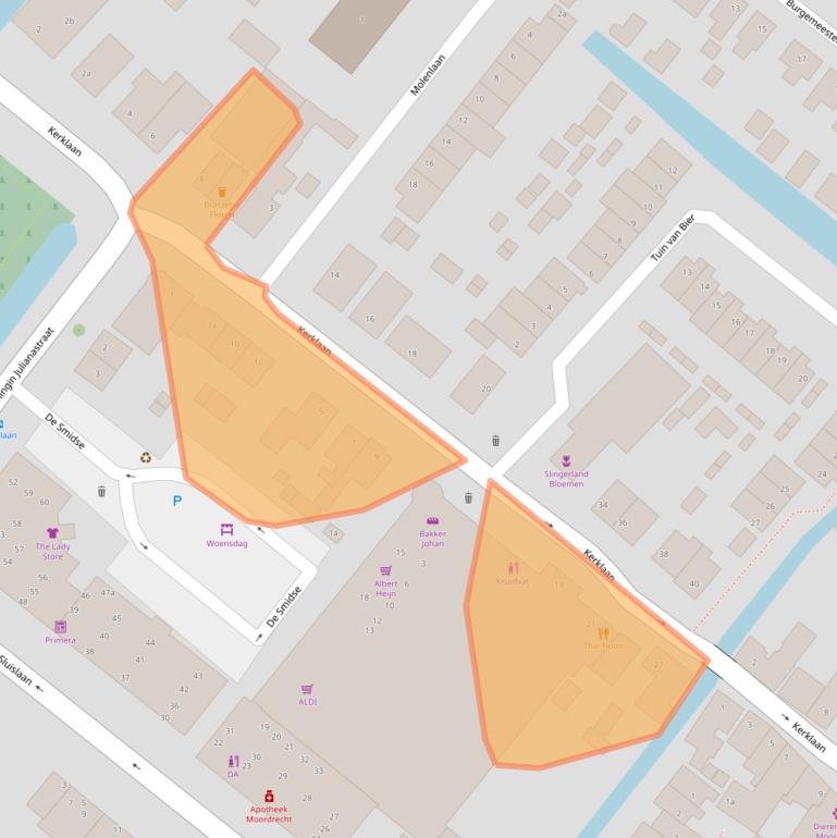 Kaart van postcodegebied 2841XH.