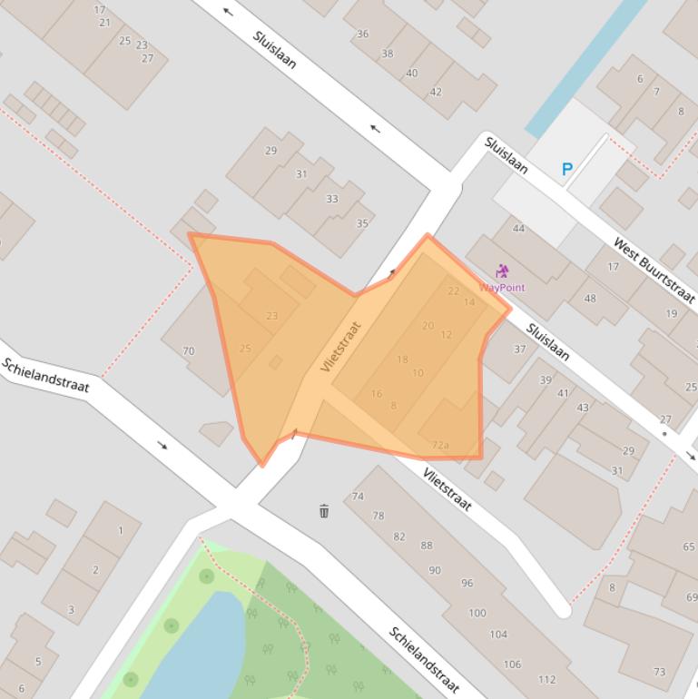 Kaart van postcodegebied 2841XP.