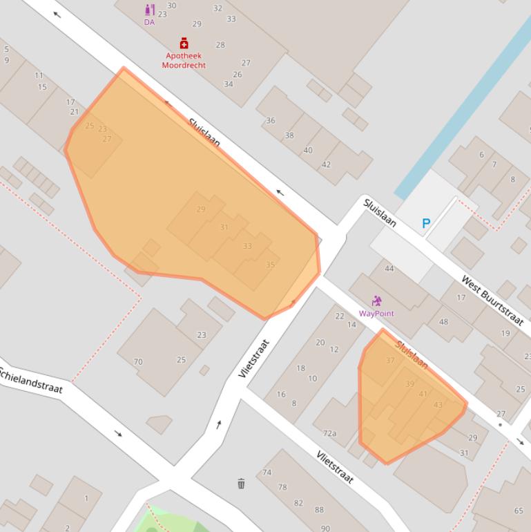 Kaart van postcodegebied 2841XR.