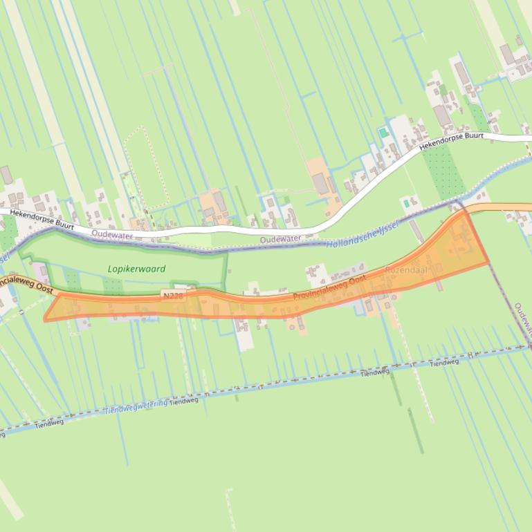 Kaart van postcodegebied 2851AA.