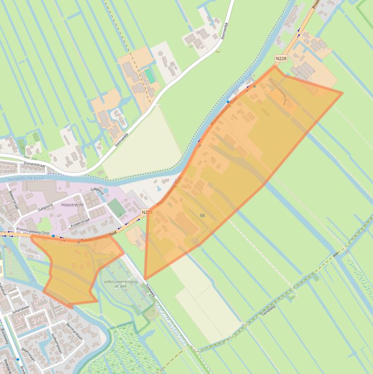 Kaart van postcodegebied 2851AD.