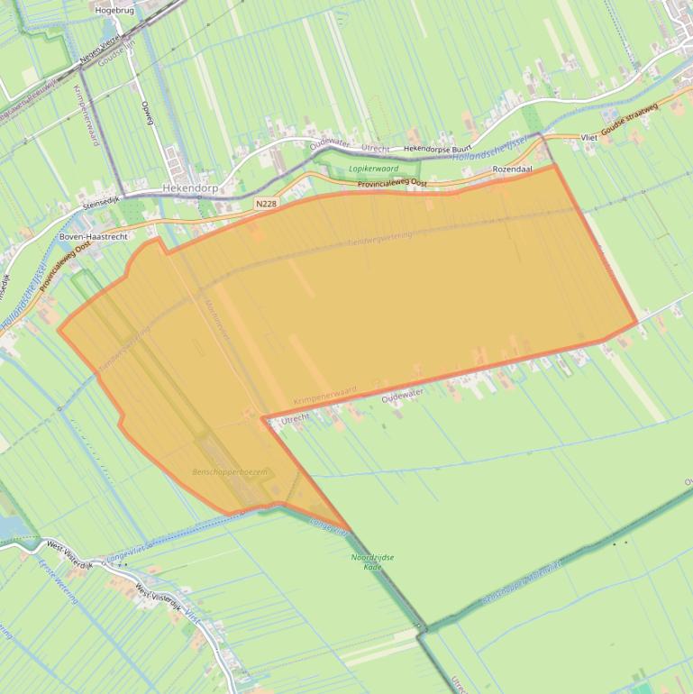 Kaart van postcodegebied 2851AK.