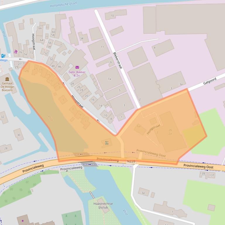 Kaart van postcodegebied 2851BA.