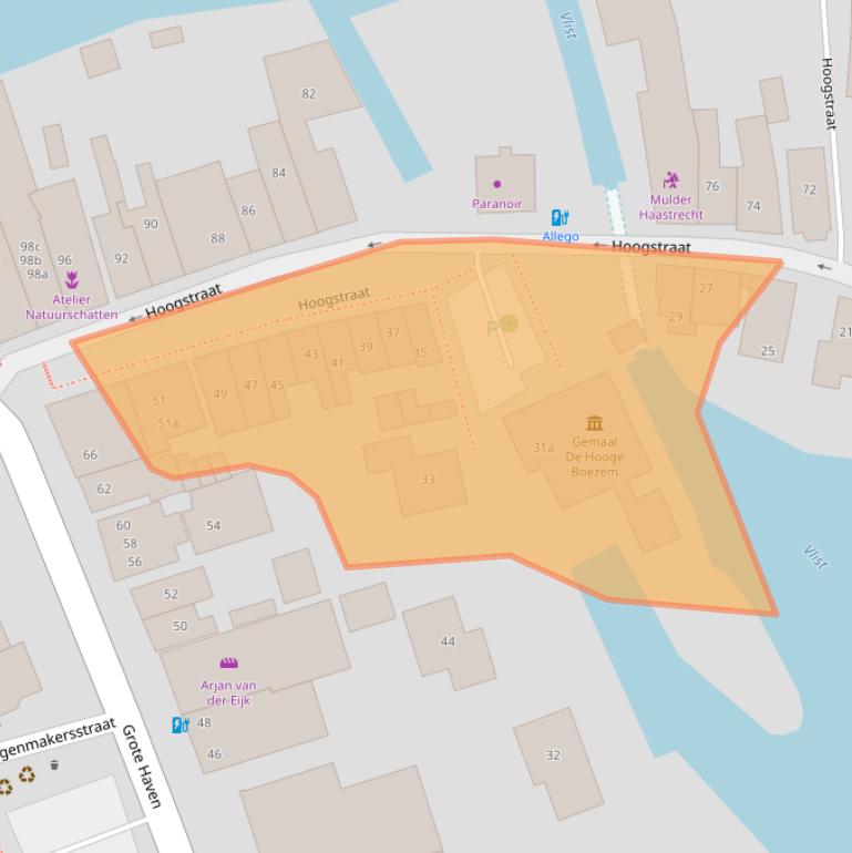 Kaart van postcodegebied 2851BB.