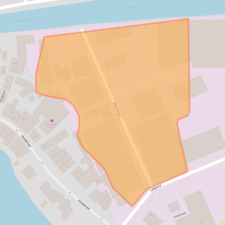 Kaart van postcodegebied 2851BL.